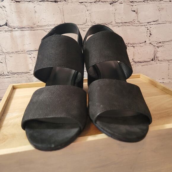 Eileen Fisher - Nubuck Black Strap Sandales- Size 9.5 - Picture 2 of 5